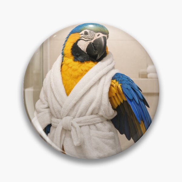 Item preview, Blue and Gold Macaw Bathrobe designed and sold by Sillytoe.