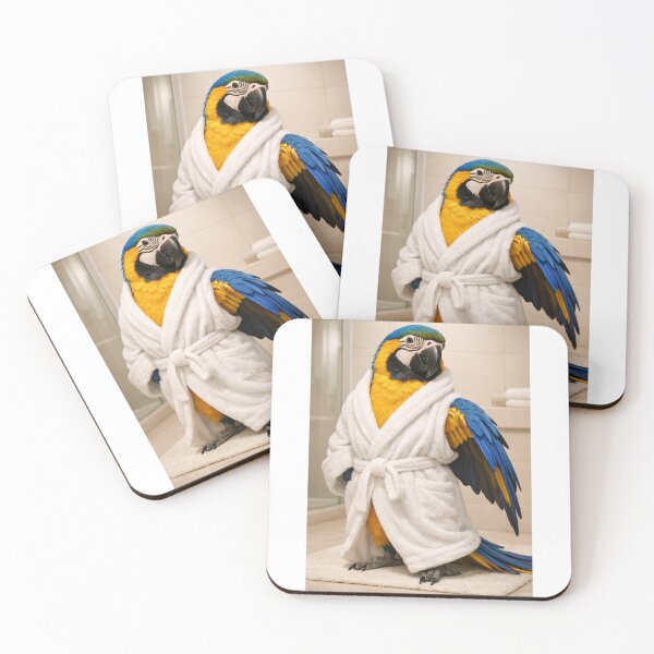 Item preview, Blue and Gold Macaw Bathrobe designed and sold by Sillytoe.