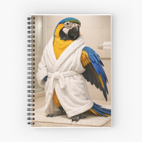 Item preview, Blue and Gold Macaw Bathrobe designed and sold by Sillytoe.