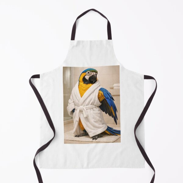 Item preview, Blue and Gold Macaw Bathrobe designed and sold by Sillytoe.