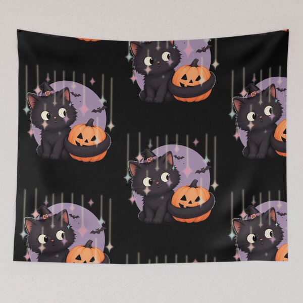 Item preview, Cat Tail Pumpkin - Cute Black Cat Halloween Design designed and sold by tellia-kallisto.