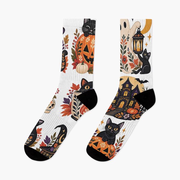 Item preview, Halloween Black Cat Folk Art Set designed and sold by Gold Turtle  Lina.