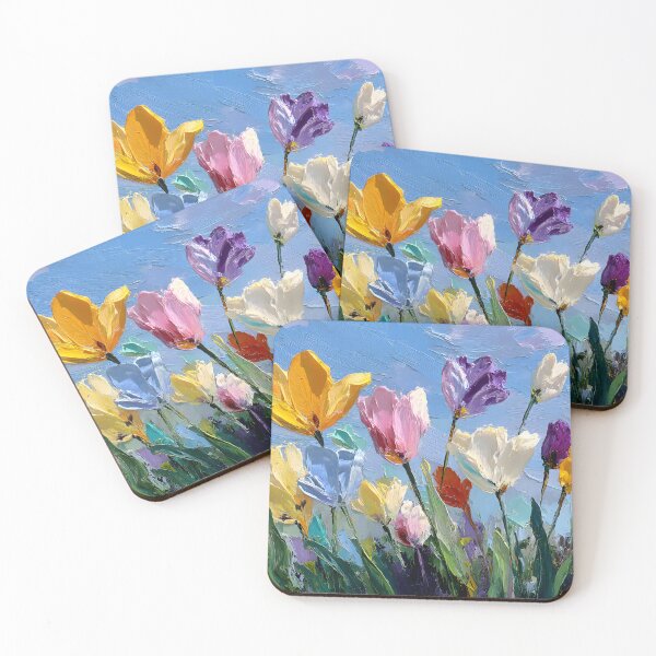 Item preview, Purple Tulips Botanical Art Colorful Floral Decor designed and sold by AutoPopStudio.