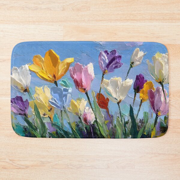 Aperçu de l'œuvre Tulipes violettes Art botanique Décoration florale colorée créée et vendue par AutoPopStudio.