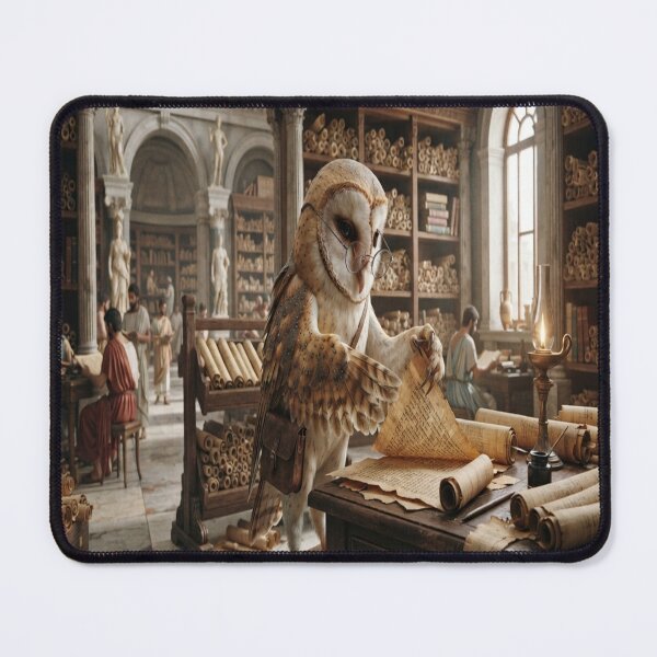Item preview, Magical Owl in an Ancient Library designed and sold by AfresStudio.