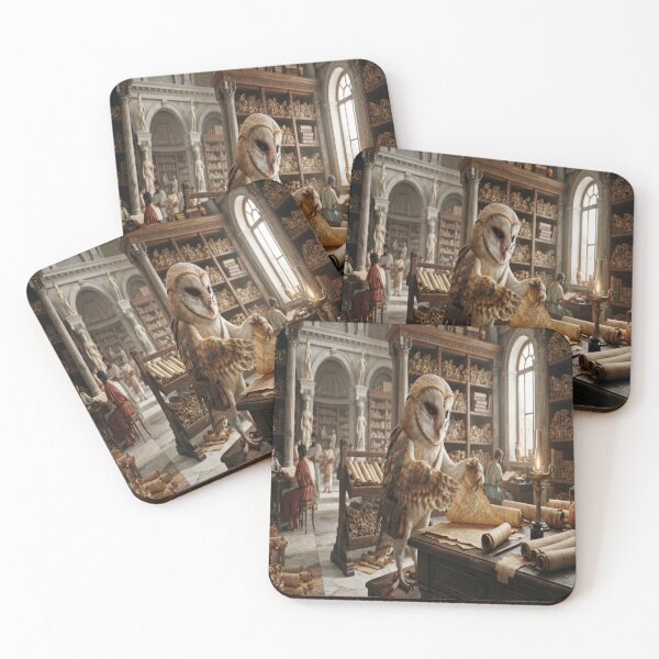 Item preview, Magical Owl in an Ancient Library designed and sold by AfresStudio.