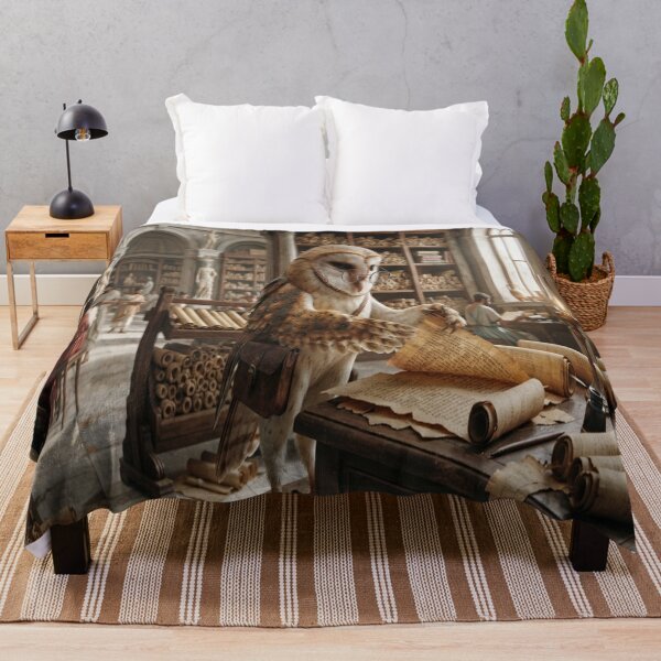 Item preview, Magical Owl in an Ancient Library designed and sold by AfresStudio.