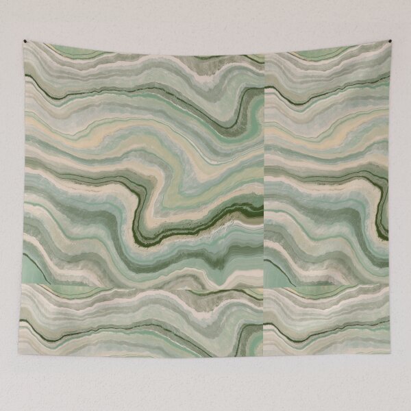 Item preview, Sage Green Agate Marble Pattern | Abstract Wavy Stone Texture Art designed and sold by Elite Wall Art.