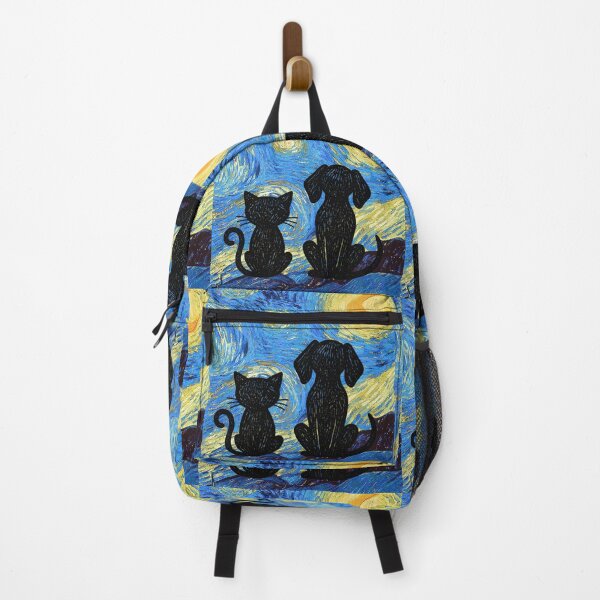 Item preview, Cat & dog Van Gogh's Starry Night designed and sold by 247DesignStudio.