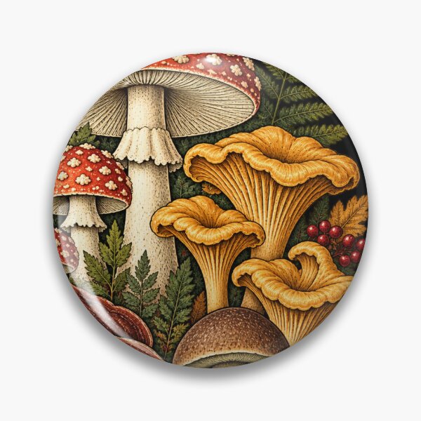 Item preview, Vintage Mushroom Botanical Chart Cottagecore Foraging designed and sold by Ridaelb.