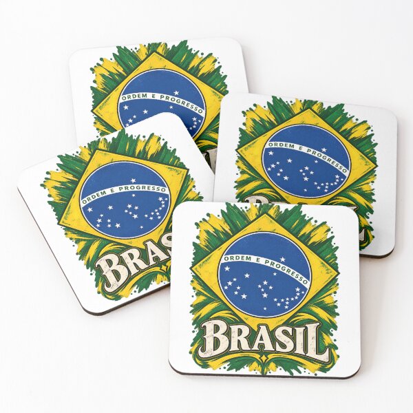 Item preview, Brazil Flag Heritage Brush Art designed and sold by Larkfound Studio.