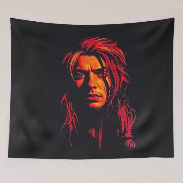 Item preview, Intense Red Rocker Man Neon Portrait Art designed and sold by ERODED SELF.