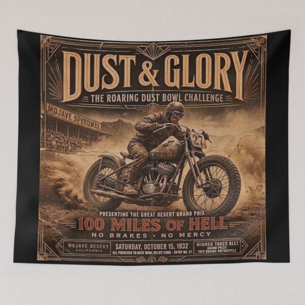 Item preview, Dust & Glory 100 Miles Of Hell Vintage Poster 1932 designed and sold by thirtyonestars.