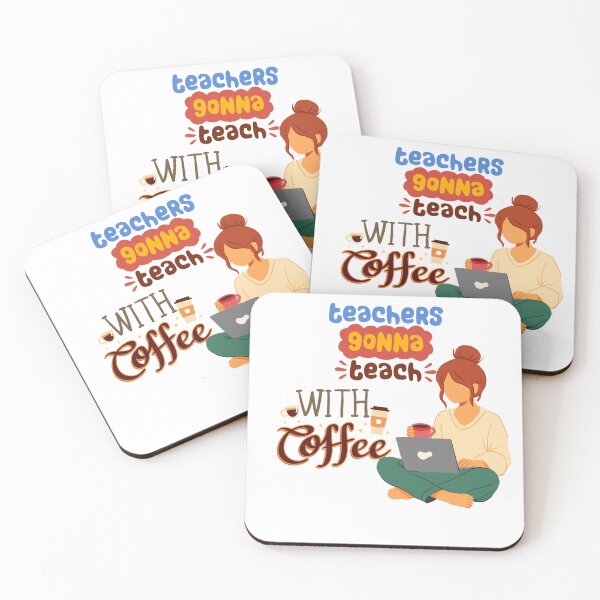 Item preview, Teachers Gonna Teach With Coffee Cute Teacher Laptop Sticker designed and sold by Esraa-Arts.
