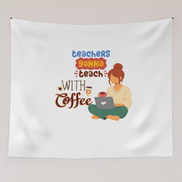 Item preview, Teachers Gonna Teach With Coffee Cute Teacher Laptop Sticker designed and sold by Esraa-Arts.