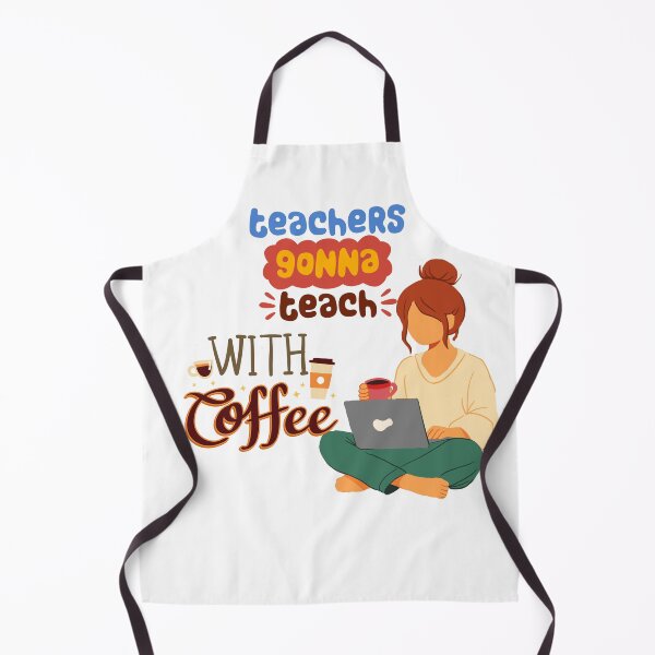 Item preview, Teachers Gonna Teach With Coffee Cute Teacher Laptop Sticker designed and sold by Esraa-Arts.