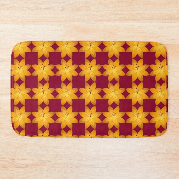 Item preview, Autumn flower pattern - yellow, mustard and burgundy designed and sold by Marcia Motivos.