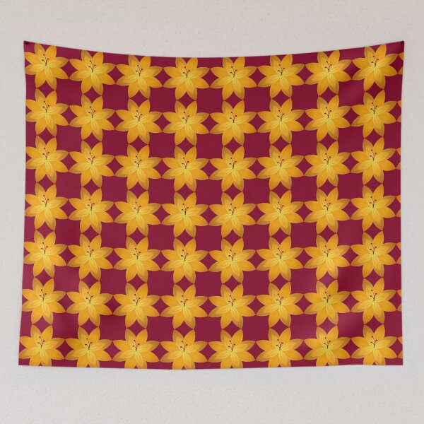 Item preview, Autumn flower pattern - yellow, mustard and burgundy designed and sold by Marcia Motivos.