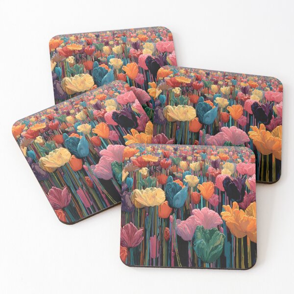 Item preview, Tulips Blooming Field Colorful Spring Wall Decor designed and sold by AutoPopStudio.