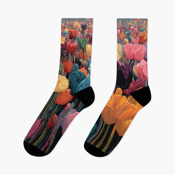 Item preview, Tulips Blooming Field Colorful Spring Wall Decor designed and sold by AutoPopStudio.
