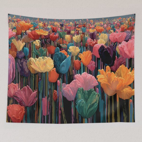 Item preview, Tulips Blooming Field Colorful Spring Wall Decor designed and sold by AutoPopStudio.
