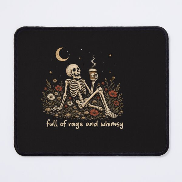 Item preview, Full of Rage and Whimsy Skeleton Coffee Vintage Gothic Tee designed and sold by Clairenity Studio.