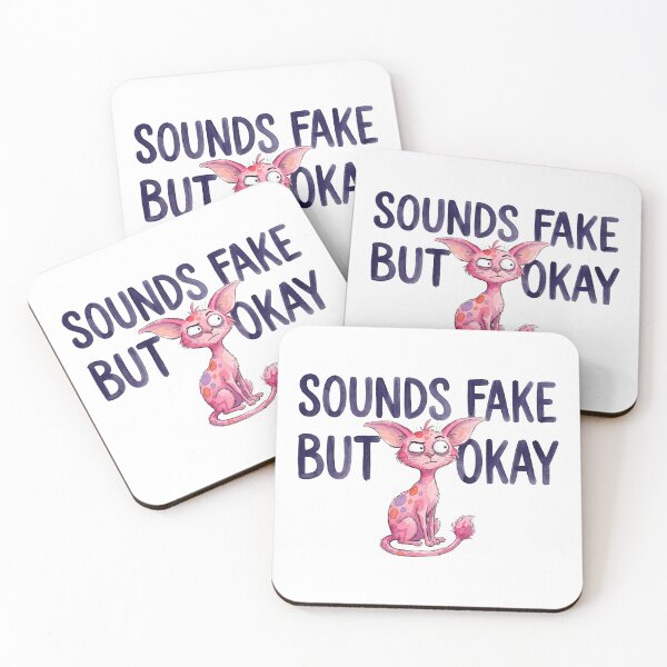 Item preview, Sounds Fake but Okay Pink Cat designed and sold by septii.