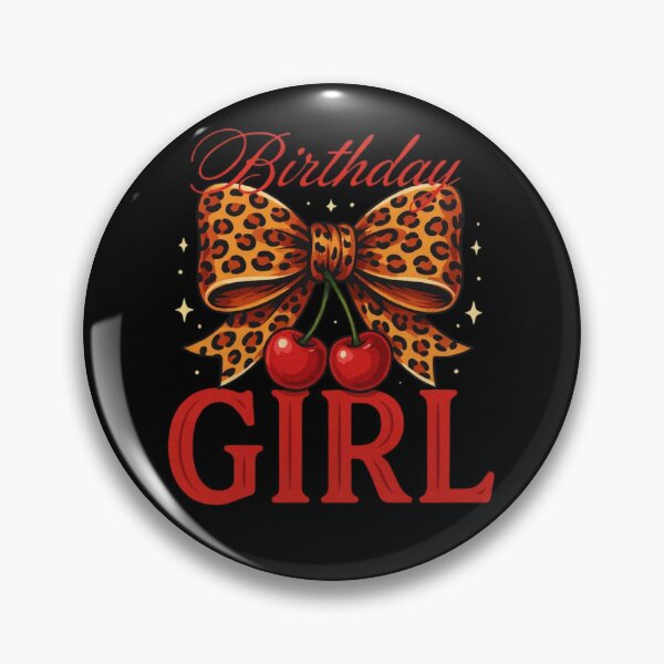 Item preview, Birthday Girl Leopard Coquette Bow Red Cherry Bday Women designed and sold by Dabbing Turtle Designs.