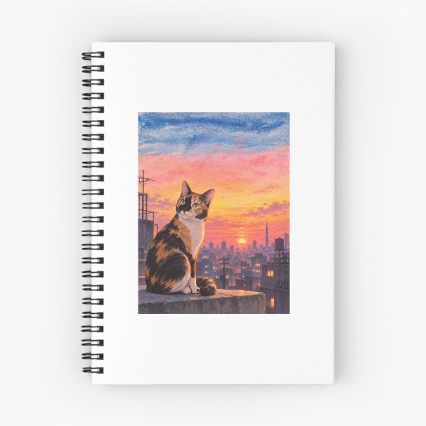 Item preview, Calico Cat Over Tokyo – Dreamy Sunset Cityscape designed and sold by House of Vardit.