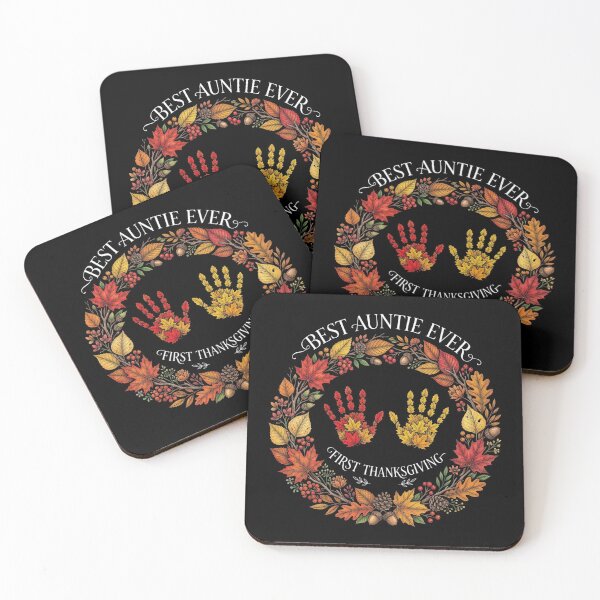 Item preview, Best Auntie Ever First Thanksgiving Baby Handprint Autumn Wreath designed and sold by TeNovaStudio ⭐⭐⭐⭐⭐.