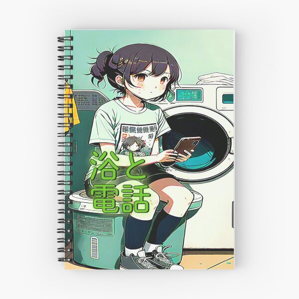 Item preview, Humourous Anime Inspirational Images GIRL,BATH & PHONE[浴と電話]. designed and sold by Giulivo Store Graphic.