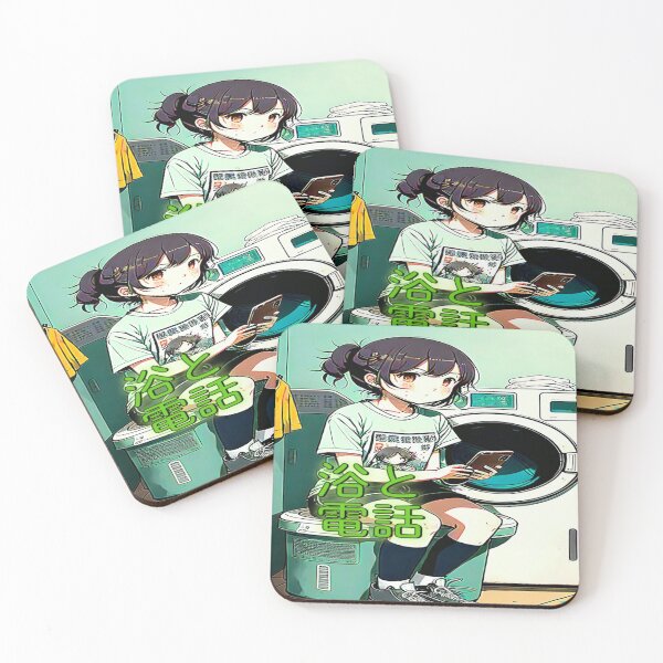 Item preview, Humourous Anime Inspirational Images GIRL,BATH & PHONE[浴と電話]. designed and sold by Giulivo Store Graphic.