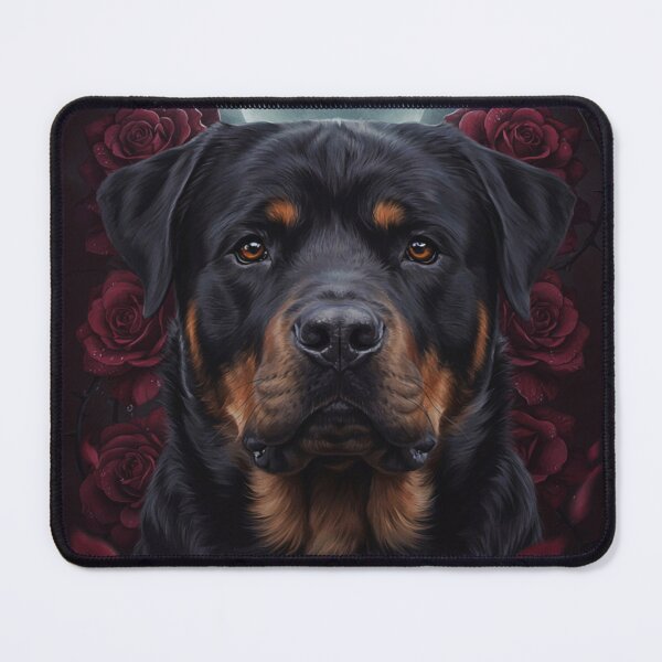 Item preview, Gothic Rottweiler Dark Rose Dog Portrait designed and sold by JanjjaSoulInk.