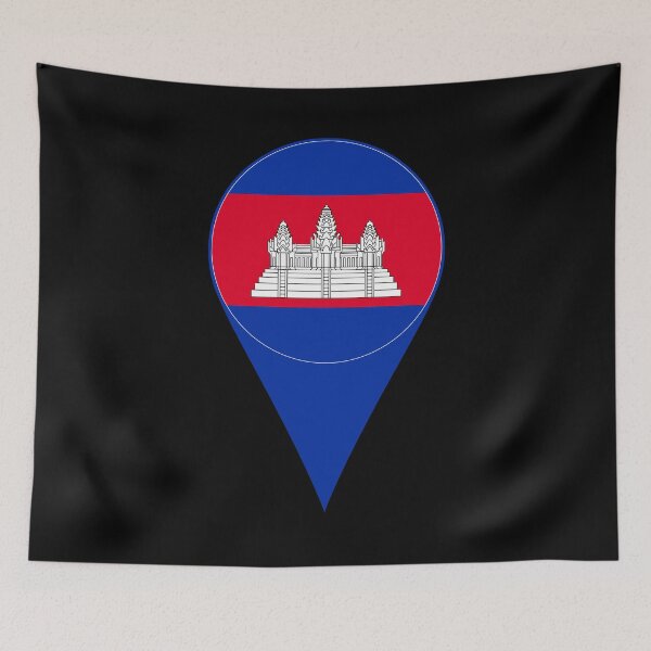 Item preview, Cambodia Flag Location Pin Map Marker | Cambodian Destination GPS Icon designed and sold by NTGUILTY.