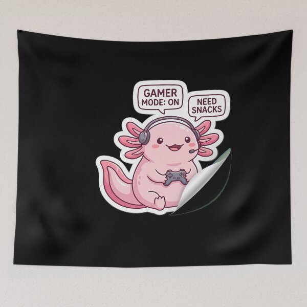 Item preview, Axolotl playing video games designed and sold by joetrade.