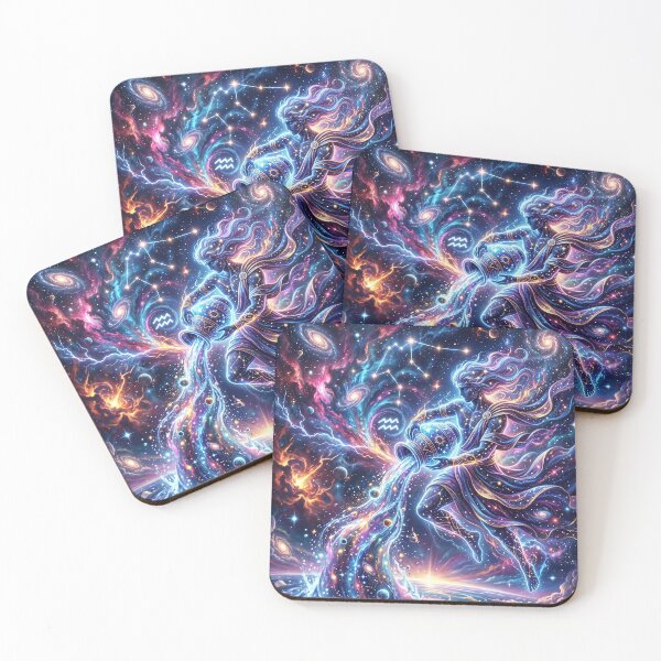 Item preview, Aquarius Zodiac Sign | Cosmic Fantasy Art designed and sold by Artsy Universe.