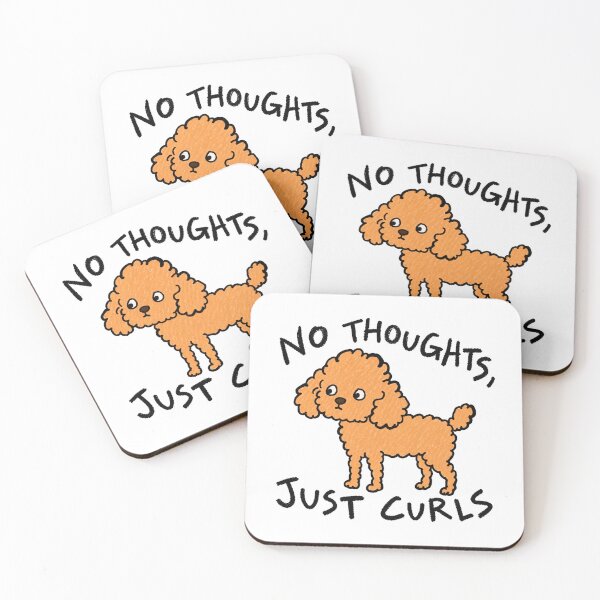 Item preview, No Thoughts Just Curls Poodle Cute Doodle Art designed and sold by SayMaria.