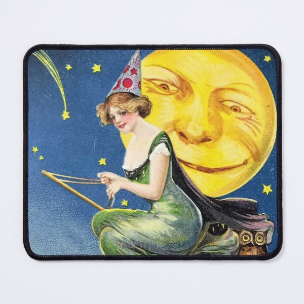 Item preview, Vintage Halloween Witch and a Smiling Moon from a 1911 design designed and sold by forgottenbeauty.