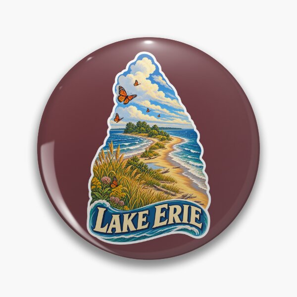 Item preview, Lake Erie Vintage Canadian Great Lakes Travel Print designed and sold by PinUpPizzazz.