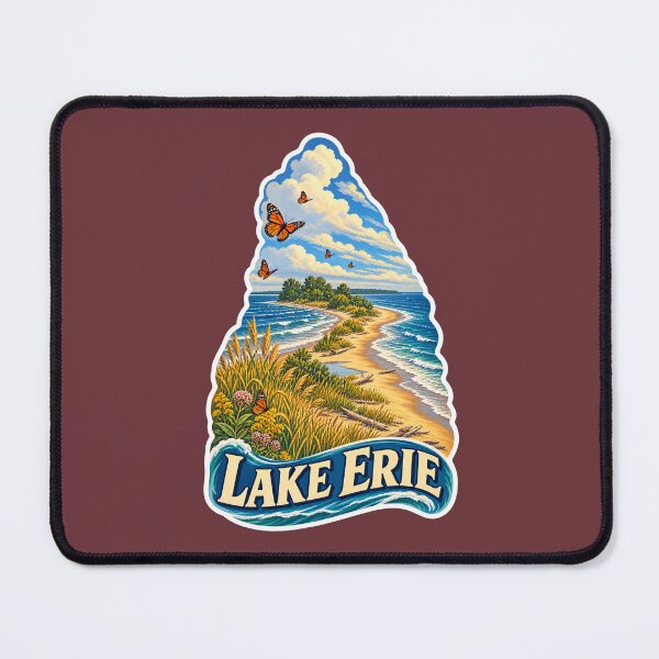 Item preview, Lake Erie Vintage Canadian Great Lakes Travel Print designed and sold by PinUpPizzazz.