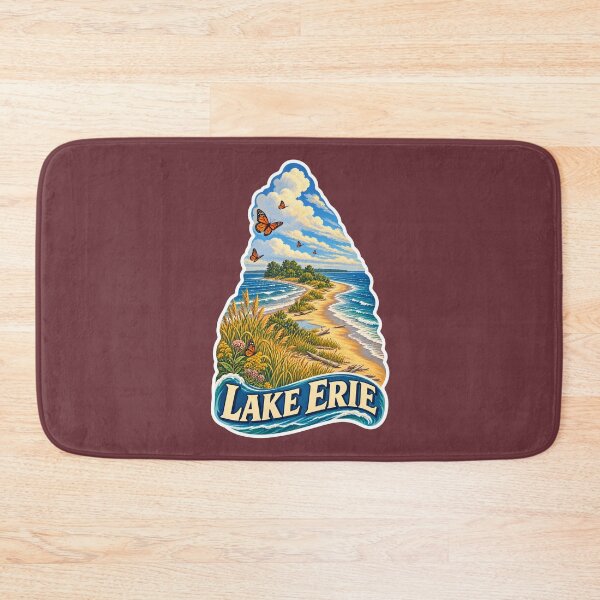 Item preview, Lake Erie Vintage Canadian Great Lakes Travel Print designed and sold by PinUpPizzazz.