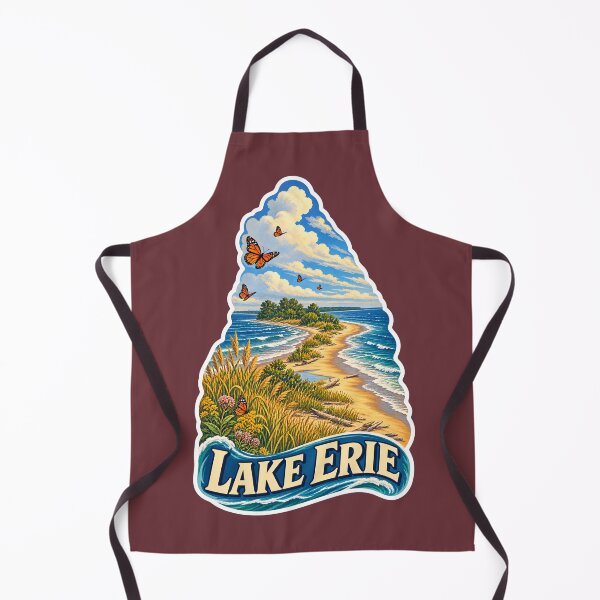 Item preview, Lake Erie Vintage Canadian Great Lakes Travel Print designed and sold by PinUpPizzazz.