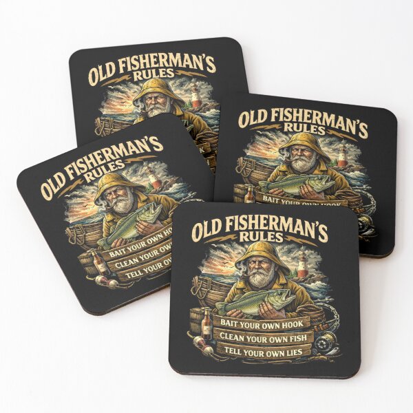 Item preview, Old Fisherman’s Rules – Funny Fishing Humor designed and sold by Classic Chaos Creations.