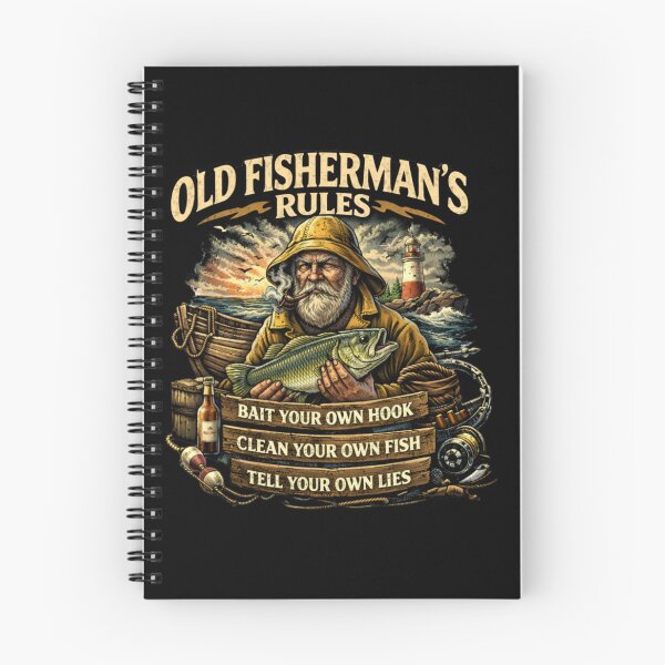 Item preview, Old Fisherman’s Rules – Funny Fishing Humor designed and sold by Classic Chaos Creations.