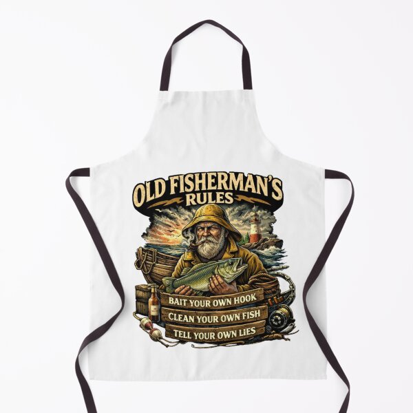 Item preview, Old Fisherman’s Rules – Funny Fishing Humor designed and sold by Classic Chaos Creations.