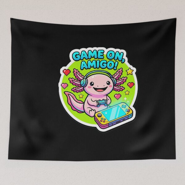 Item preview, Axolotl playing video games designed and sold by joetrade.