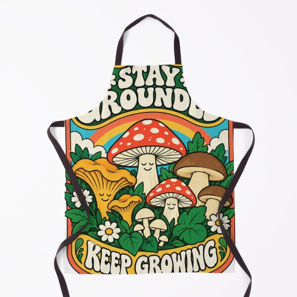 Item preview, Stay Grounded Keep Growing Retro Mushroom Art designed and sold by SayMaria.
