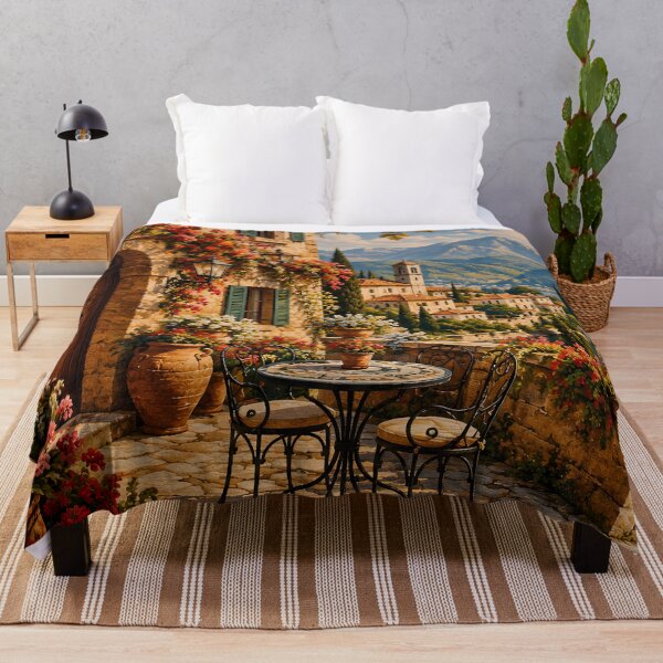 Item preview, Romantic Italian Terrace Lake Sunset Tapestry Wall Art designed and sold by TrendSh0p.