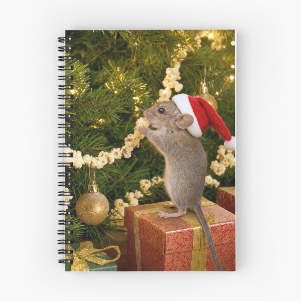 Item preview, Christmas Mouse Eating Popcorn on a Holiday Tree designed and sold by Maria Dryfhout.