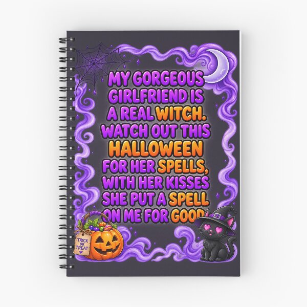 Item preview, My Gorgeous Girlfriend Is A Real Witch Funny Halloween Couple Shirt designed and sold by CopyVibes.